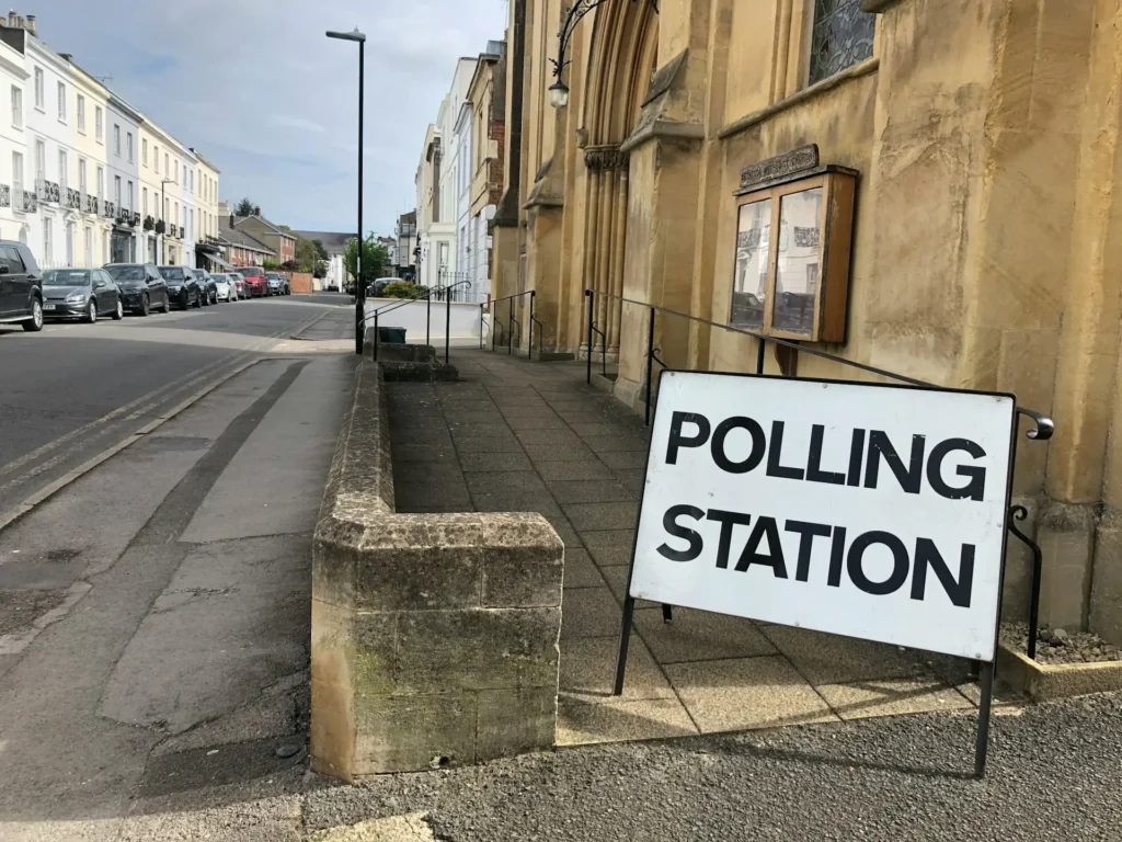 Photo of a polling station in the uk general election